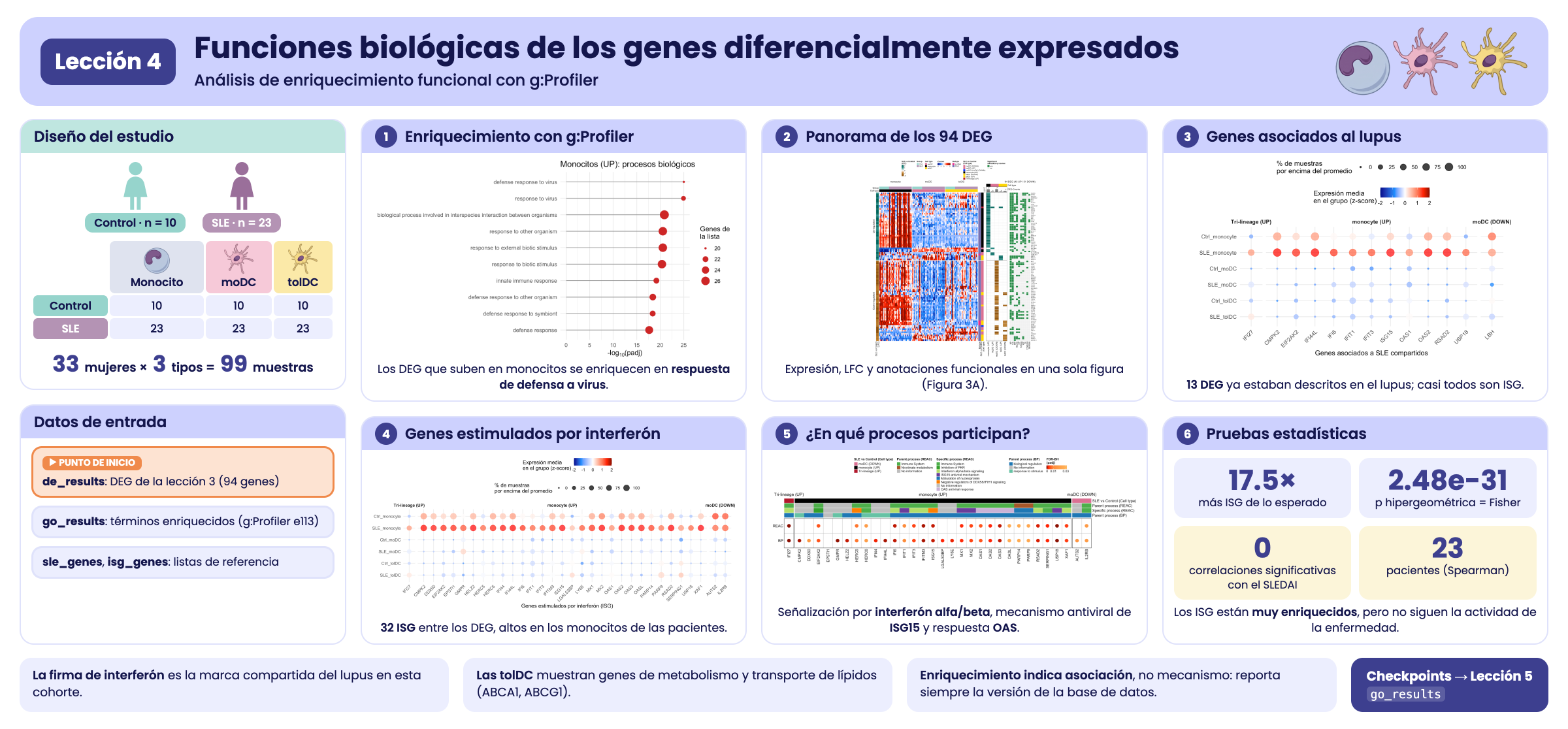 Resumen visual de la lección 4.